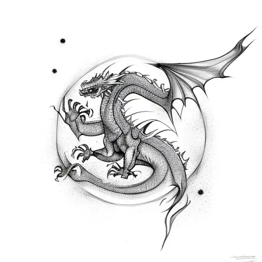 Dragon Around A Black Hole