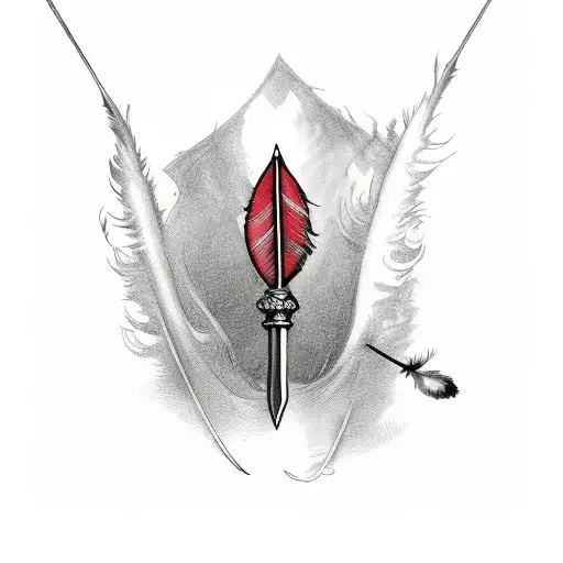 Dagger With A Feather On Top