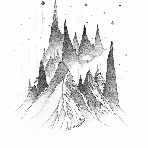 Northern Lights Over The Mountain