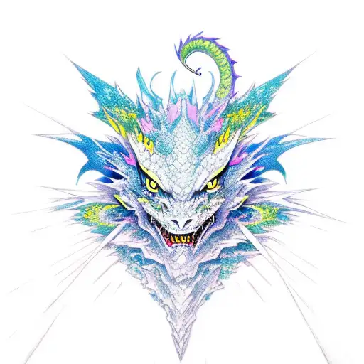 Dragon Transforming Into An Anime Character With Vibrant Colors