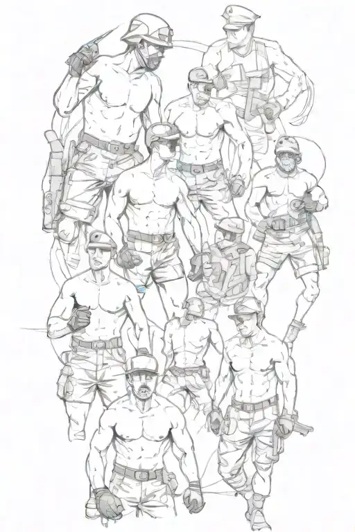 Grunge Inspired Collage Of Boxers And Soldiers