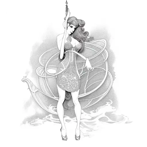 Art Nouveau Gothic Pin Up