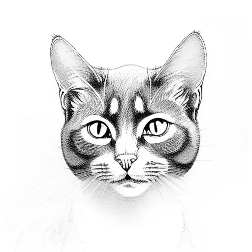 The Black Cat In Forget-me-nots