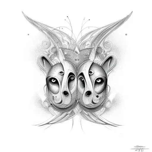 Gemini Faces Linework