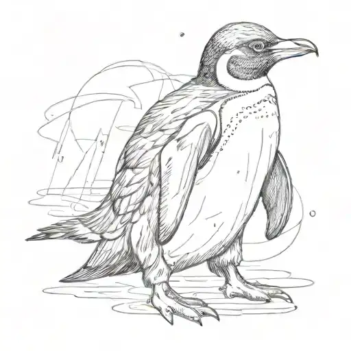 Male Penguin Full Body Wearing A Cap