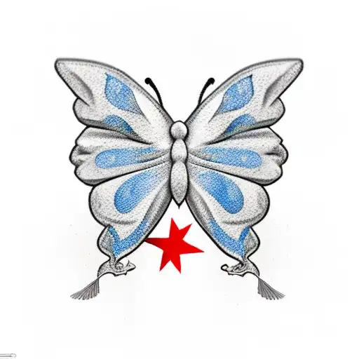 Butterfly With Turkish Flag In One Wing And Iranian Flag In Other Wing