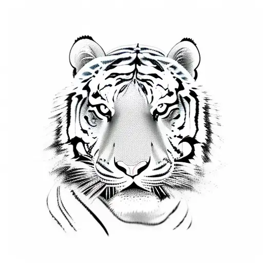 A Calm Tiger Meditating In A Bamboo Forest