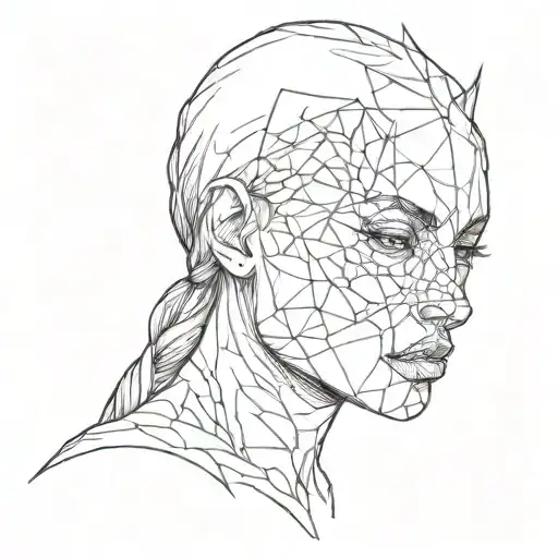 Wild Animal Depressed Woman With One Face