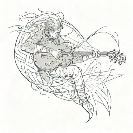 A Regretful Musician Reaching Out Towards A Distant Light In A Dark Dimension