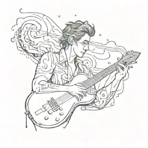 A Regretful Musician Reaching Out Towards A Distant Light In A Dark Dimension Patterns