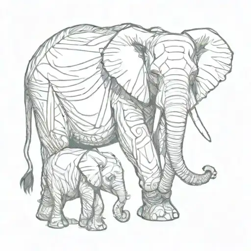 A Mother Elephant And 2 Baby Elephant Walking