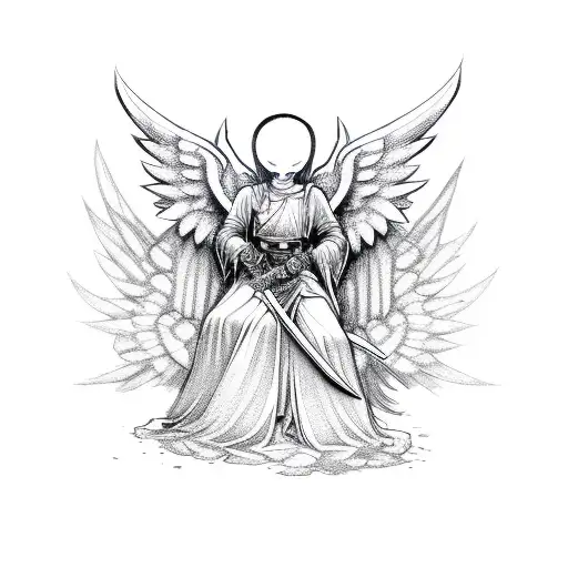 Faceless Angel With Sword