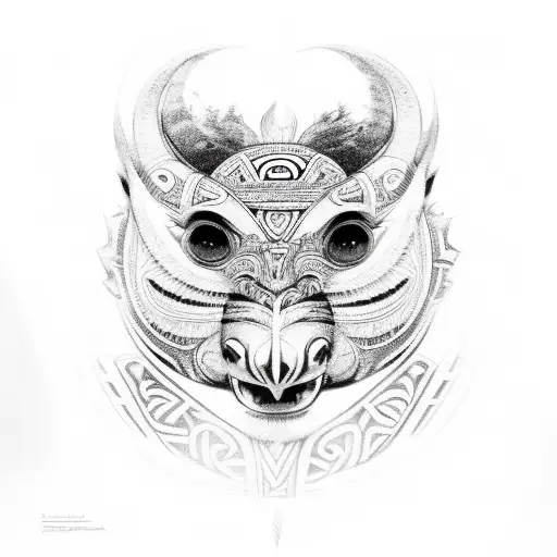 Sketch-style Maori Spiritual Guardian Animal