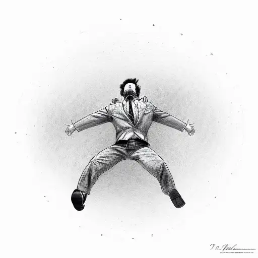 Jumping Man Changing To The Flying Bird