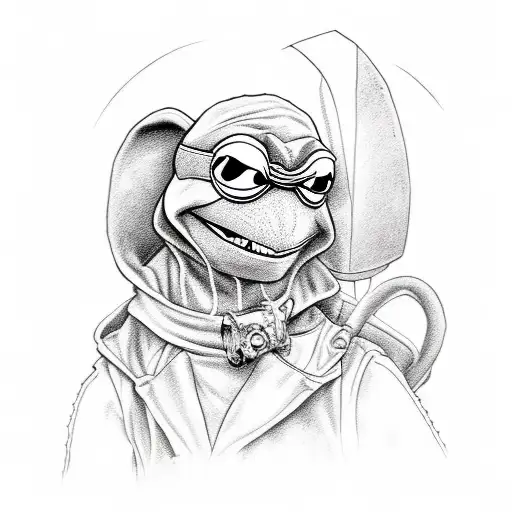 Evil Kermit Riding A Motorcycle