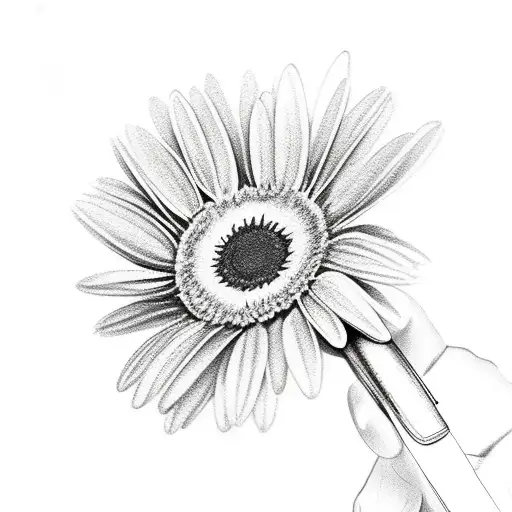 Prayer Hands Holding Daisy