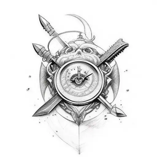 I Would Like A Tattoo That Involces A Sword And A Sand Timer That Signifies Struggling With Time