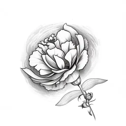 Hourglass With Carnation And Asphodel Flowers