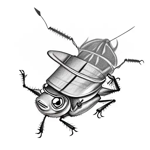 Cockroach And Trashcan Cartoon