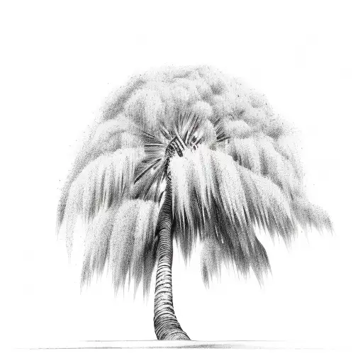 Palm Tree And Willow Tree