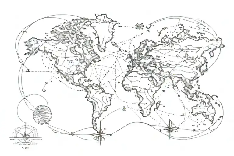 North Star Inside A World Map