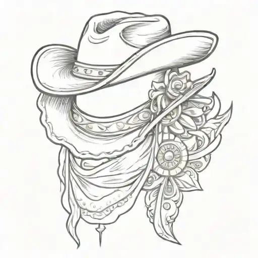Flash Tattoos Cowboy Hat