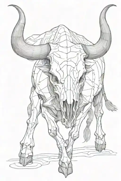 Charging Bull Skull Full Body