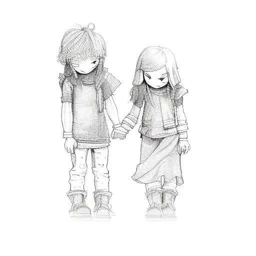 Two Children Holding Hands