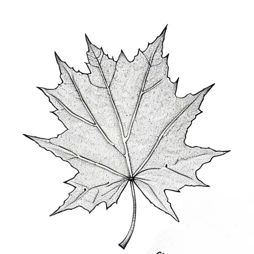 Maple Leaf With A Mountain Skyline Inside