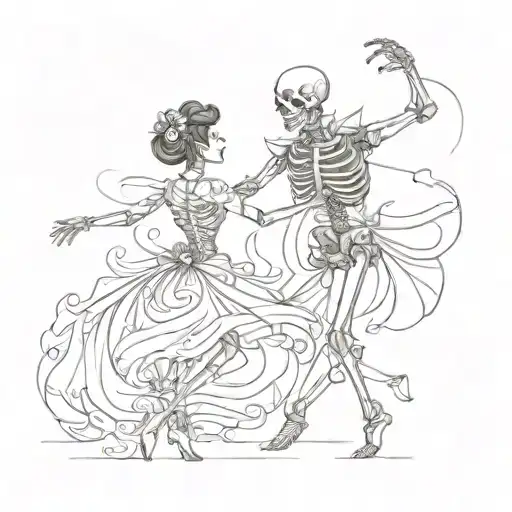 Skeleton Dancing Waltz With Girl