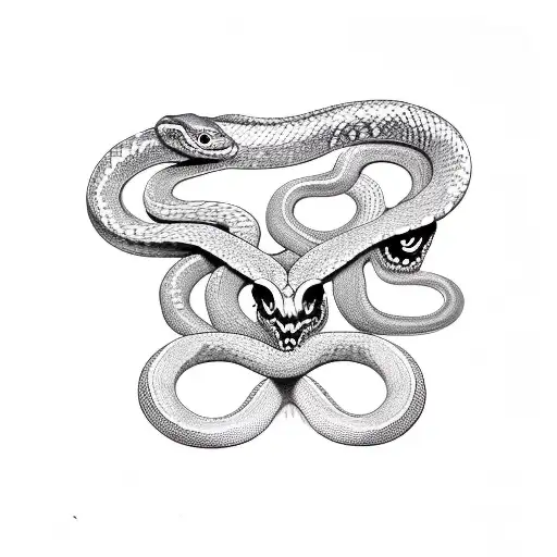 Snake Body With Head Medusa