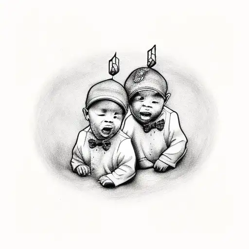 Memorial Tattoo For Twin Boys