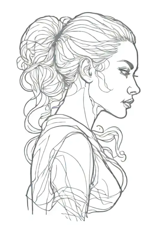 Faceless Slim Woman Silhouette Sensual Flexing