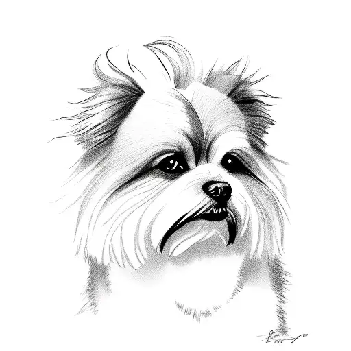 Lhasa And Pomeranian Mixed Breed Dog In White And Blavk Color With Hairs Like Lhasa