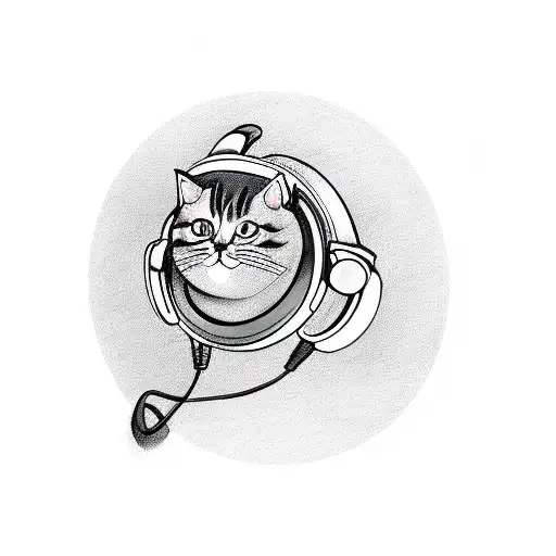 Cat With Headphones On