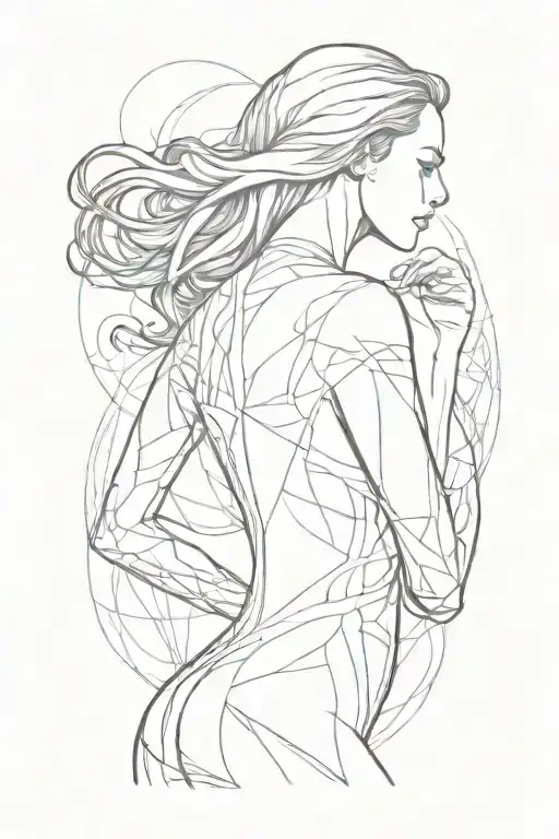 Faceless Slim Woman Silhouette Sensual Flexing