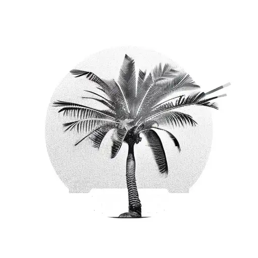 A Palm Tree Growing Out Of A Vinyl Record