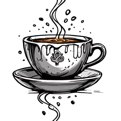 Coffee Cup And Beer Bottle Touching