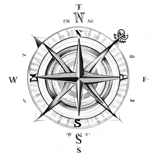 A Compass With A Anchor Around Arm