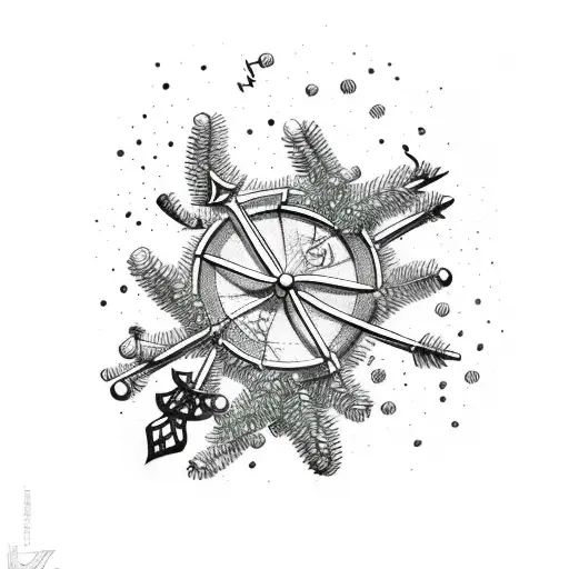 Arrow Covered In Mistletoe Around The Shaft