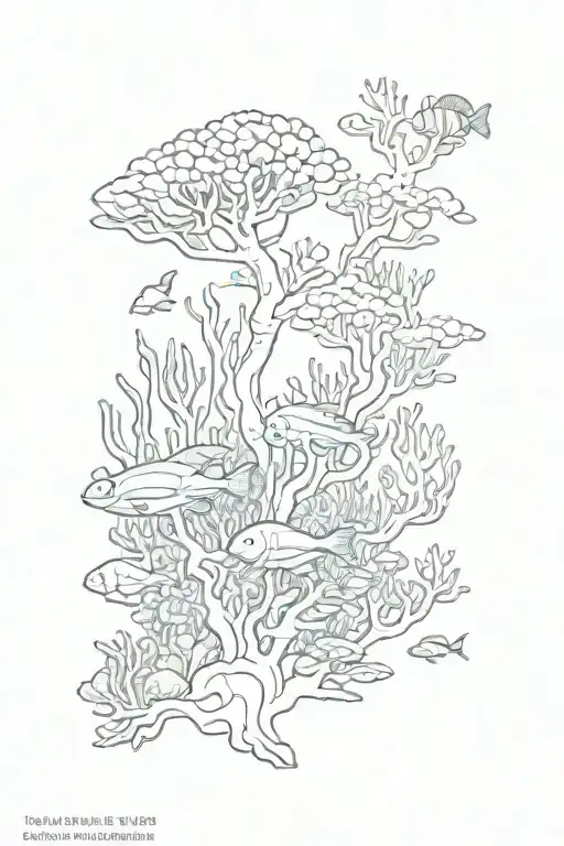 Dark Coral Reef Without Fish