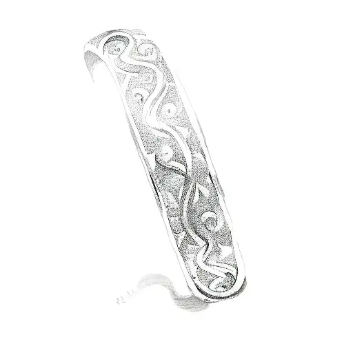 A Silver Ring On A Black Background