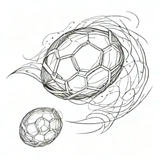 Football Ball With Wind Blowing