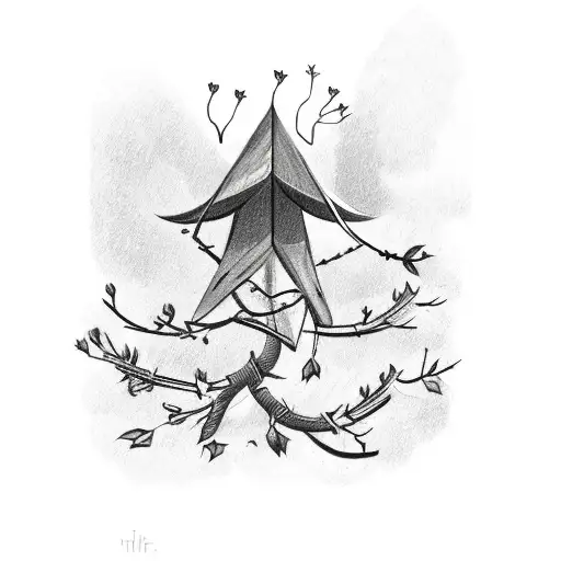 Arrow Covered In Mistletoe Around The Shaft