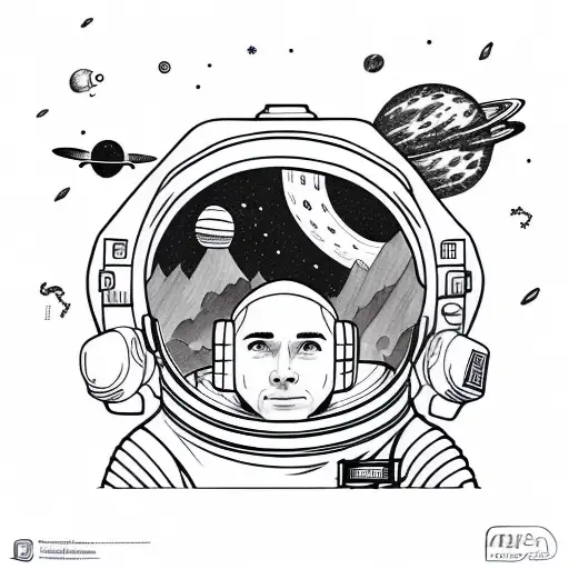 Astronaut Being Recharged By Mountains