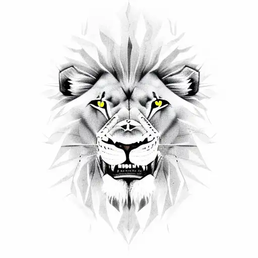 Lion With Half Face Of A Terrifying Human Laughing