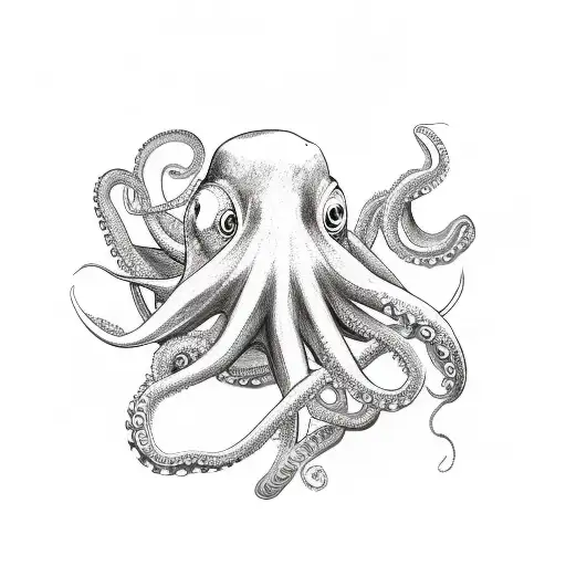 Cartoon Octopus Smoking Weed Money