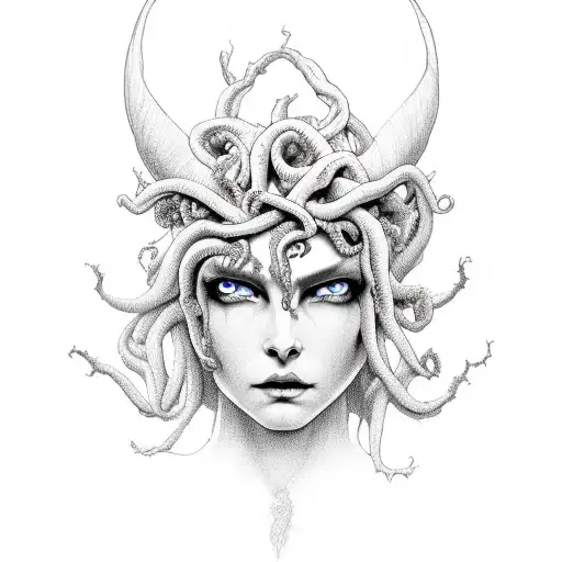 Demonic Medusa With Dark Witch Features