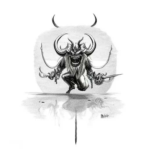 Demon Perched On A Mirror