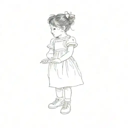 A Little Girl In A Pink Dress Standing Proudly Atop
